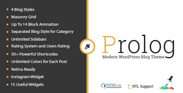 Prolog Personal Creative Blog WordPress Theme