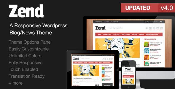 Zend Responsive Blog/Magazine WordPress theme