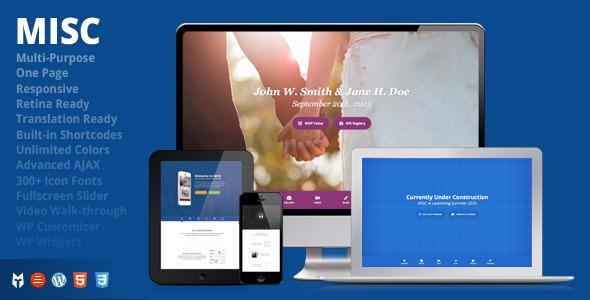 MISC Multi-Purpose One-Page Responsive WP Theme